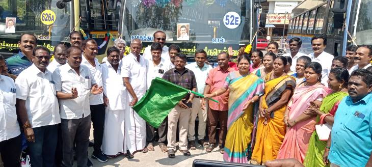 தூத்துக்குடியில் இருந்து புதிய பேருந்து சேவையை அமைச்சர் கீதா ஜீவன் கொடியசைத்து தொடங்கி வைத்தார்!!