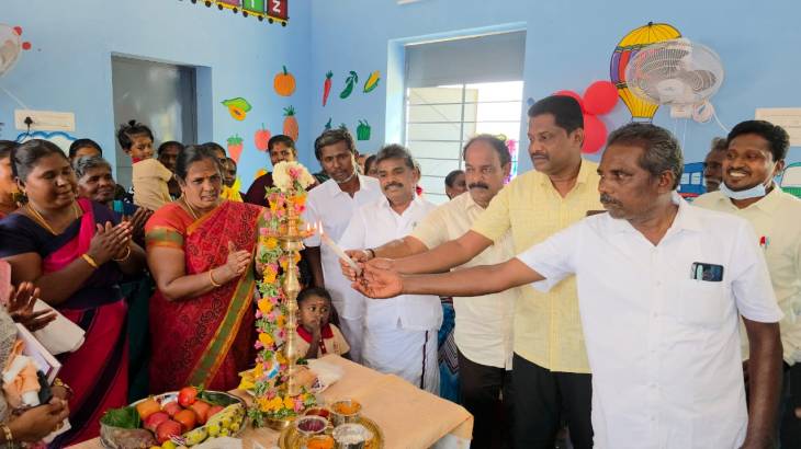 அண்ணா மறுமலர்ச்சி திட்டத்தின் கீழ் 16 லட்சம் மதிப்பீட்டில் கட்டப்பட்ட அங்கன்வாடி மைய கட்டிடத்தை சண்முகையா எம்எல்ஏ திறந்து வைத்தார்!!