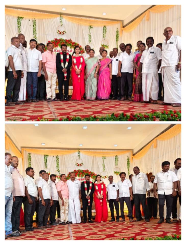 தூத்துக்குடி திமுக நிா்வாகி இல்ல திருமணம் அமைச்சர் கீதா ஜீவன், மேயா் ஜெகன் பொியசாமி நோில் வாழ்த்து!!