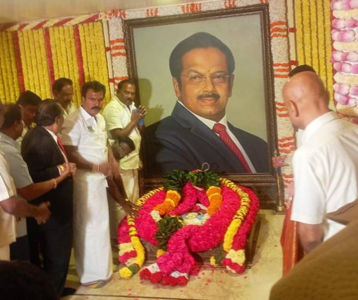 முன்னாள் அமைச்சர் செல்லப்பாண்டியன், பா. சிவந்தி ஆதித்தனாரின் உருவப்படத்திற்கு மாலை அணிவித்து மரியாதை!!
