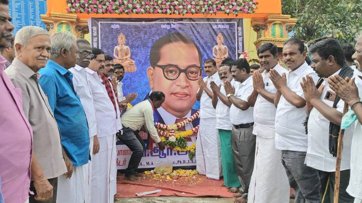 எம்எல்ஏ G.V. மார்கண்டேயன் தலைமையில் டாக்டர். அம்பேத்கர் நினைவு தினம் அனுசரிப்பு!!
