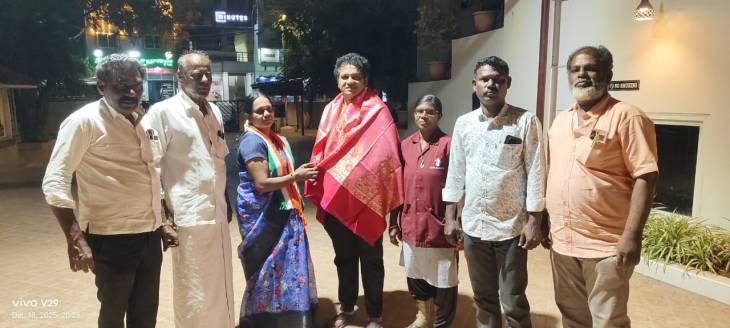 2026 சட்டமன்ற தேர்தல் முன்னேற்பாடு: தூத்துக்குடி பாராளுமன்ற தொகுதிக்கு உமா மகேஸ்வரி நியமனம் – பெருமாள்சாமிக்கு சால்வை அணிவித்து வாழ்த்து!!