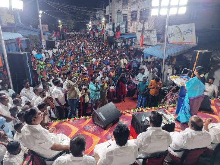 அமைச்சர் கீதாஜீவன் தலைமையில் விளாத்திகுளத்தில் “தமிழ்நாடு தலைகுனியாது” மாபெரும் பொதுக்கூட்டம்!!